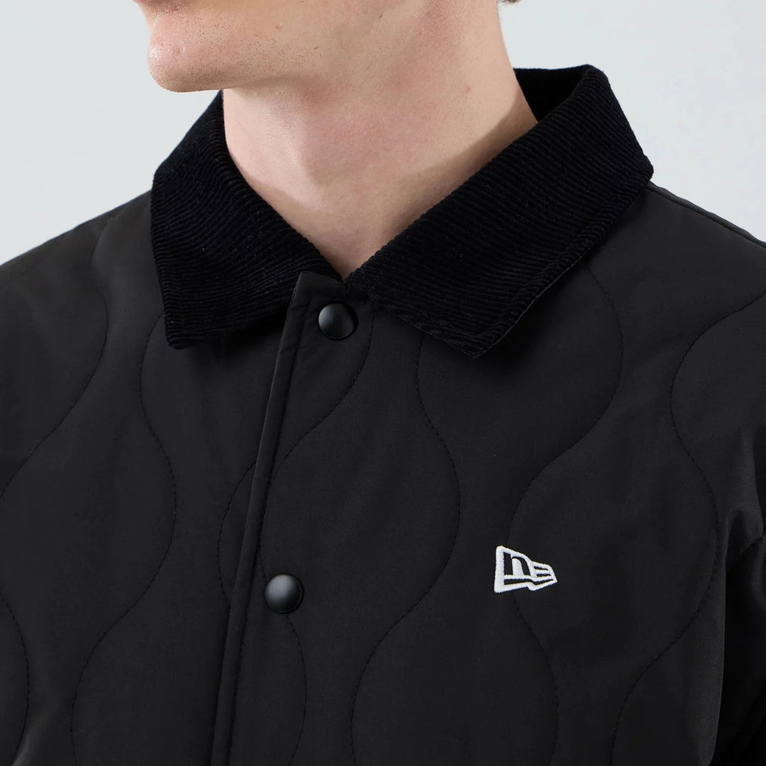 New Era Quilted Coaches Jacket Black