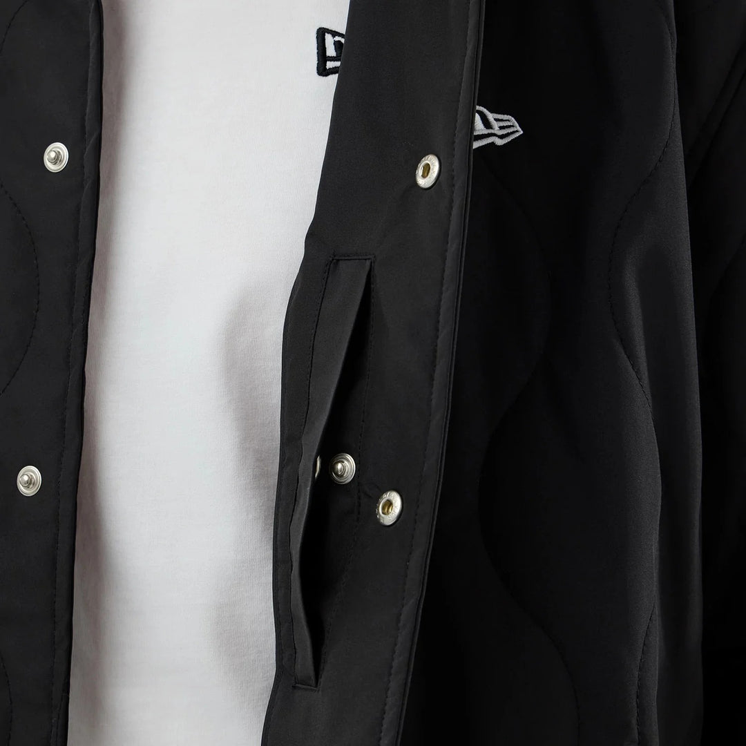 New Era Quilted Coaches Jacket Black