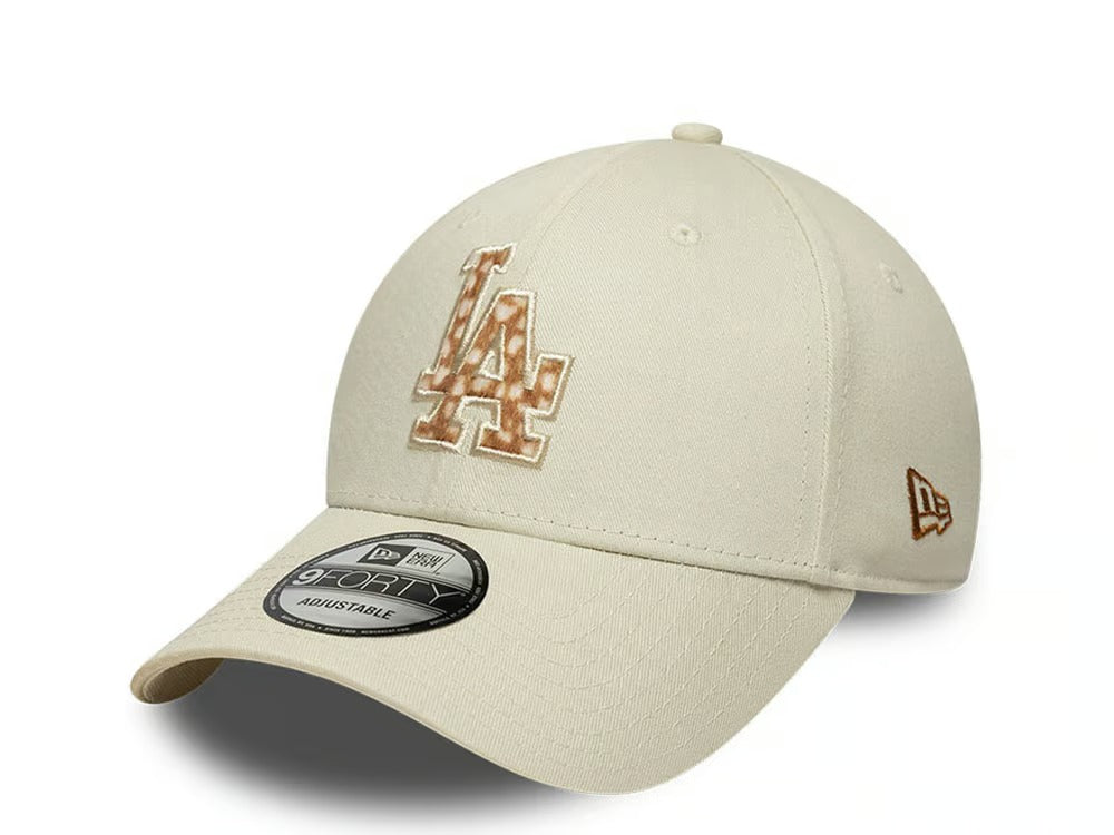 Los Angeles Dodgers Faux Pony Infill 9FORTY Strapback New Era Stone/Brown