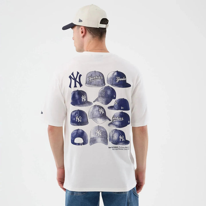 New York Yankees MLB Cap Graphic Tee New Era White