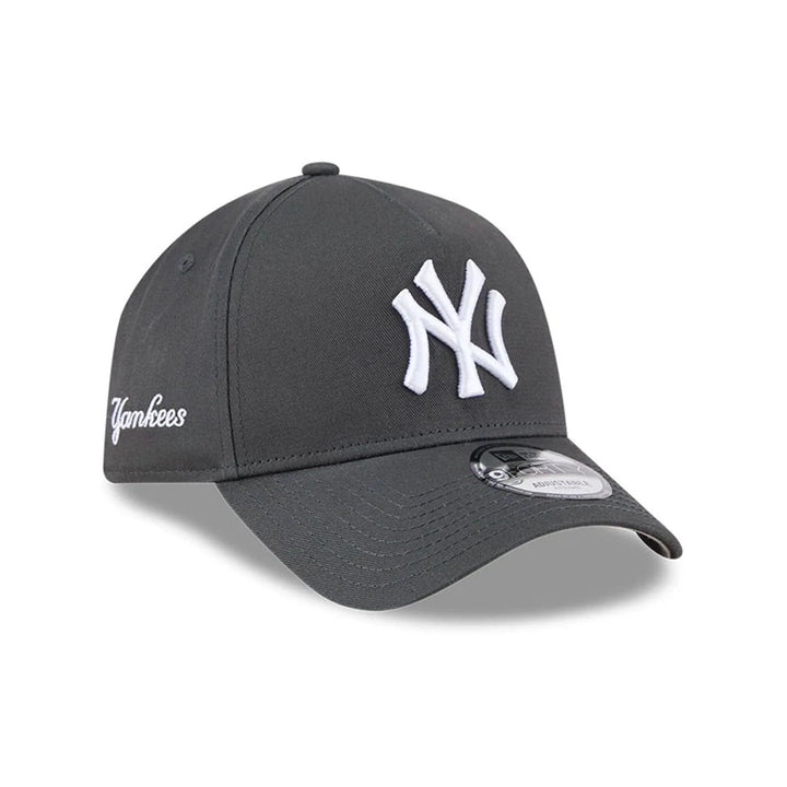 New York Yankees MLB Script A-Frame Snapback New Era Grey
