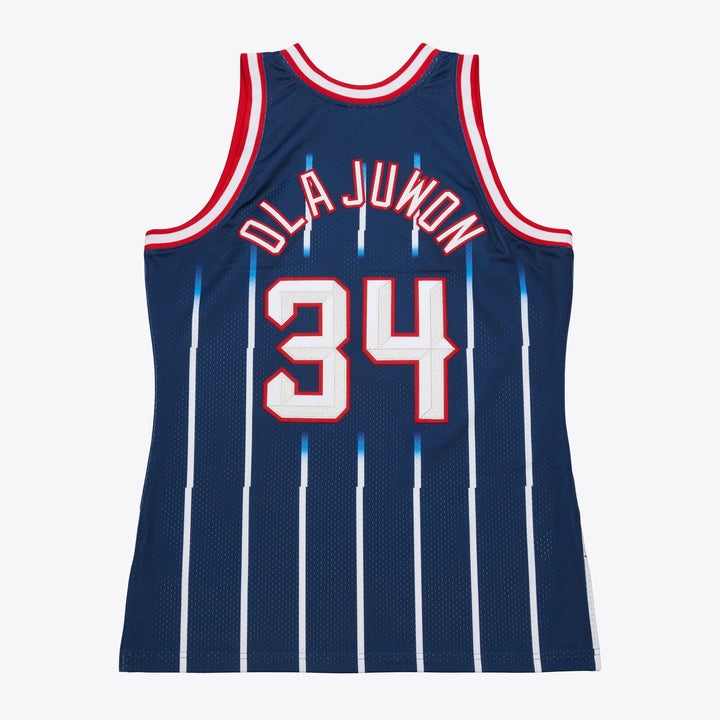 Hakeem Olajuwon Houston Rockets Mitchell &amp; Ness 1996-97 NBA Swingman Jersey Navy