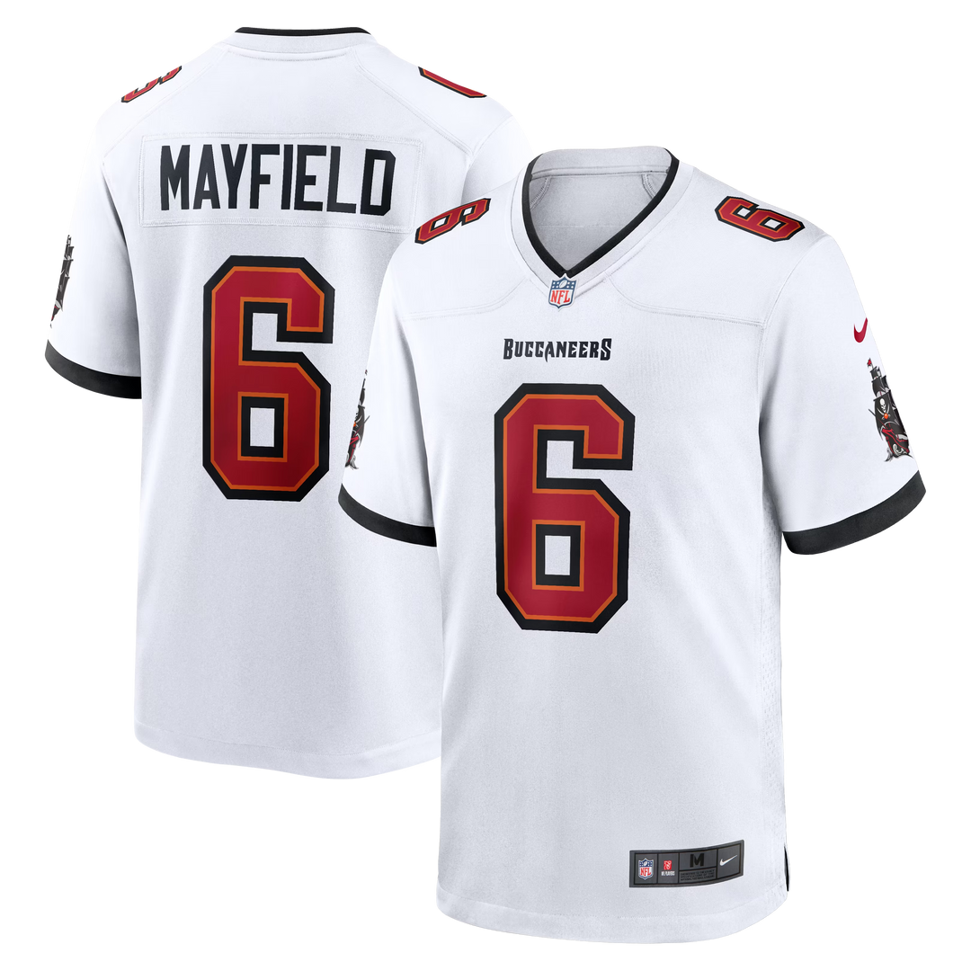 Baker Mayfield Tampa Bay Buccaneers NFL Game Jersey Road Nike White Red