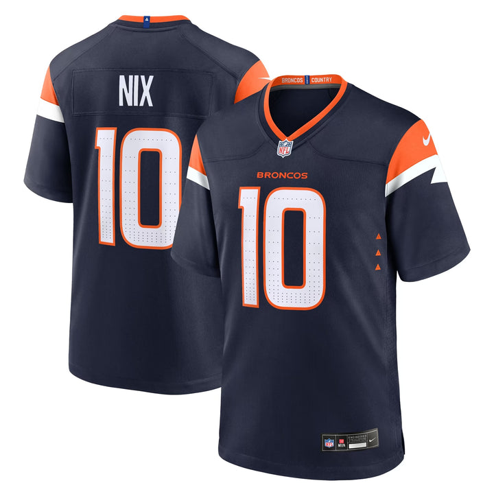 Bo Nix Denver Broncos NFL Alternate Game Jersey Nike Navy Orange