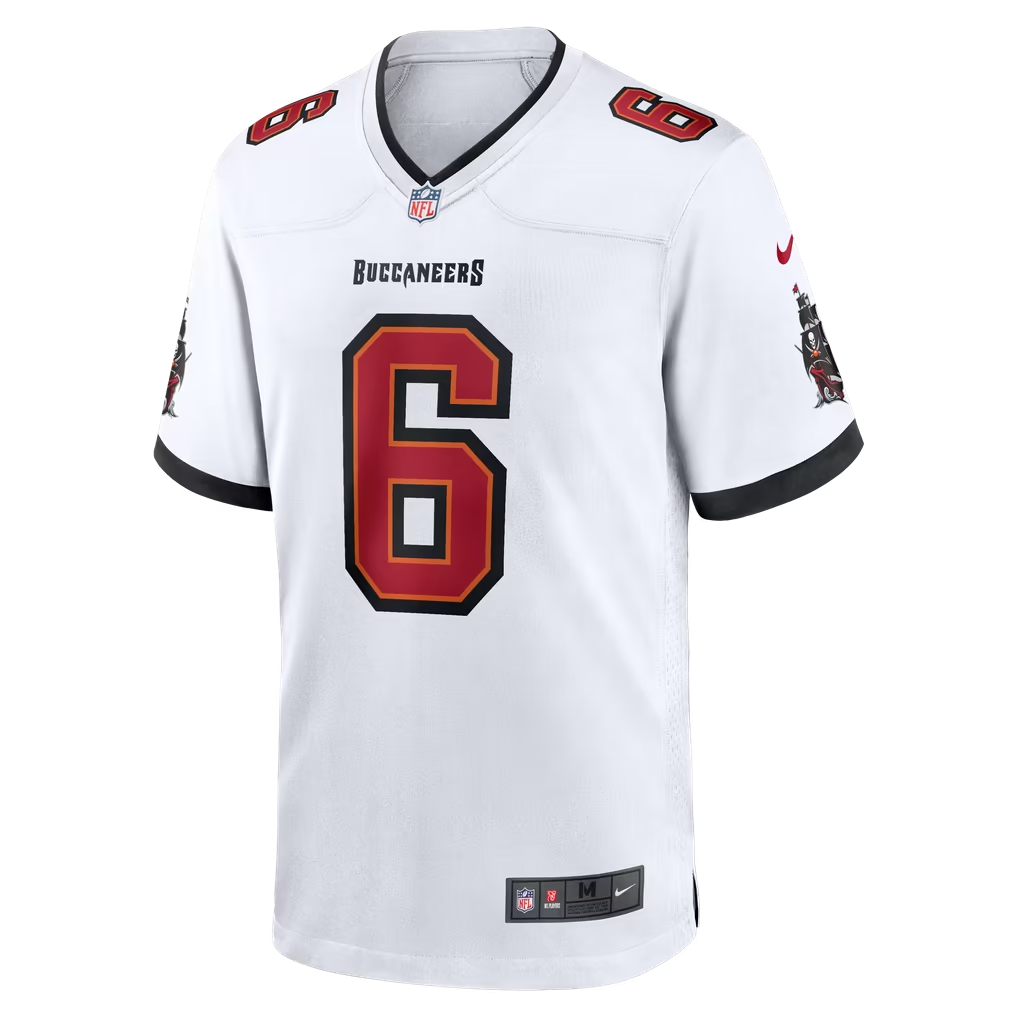 Baker Mayfield Tampa Bay Buccaneers NFL Game Jersey Road Nike White Red