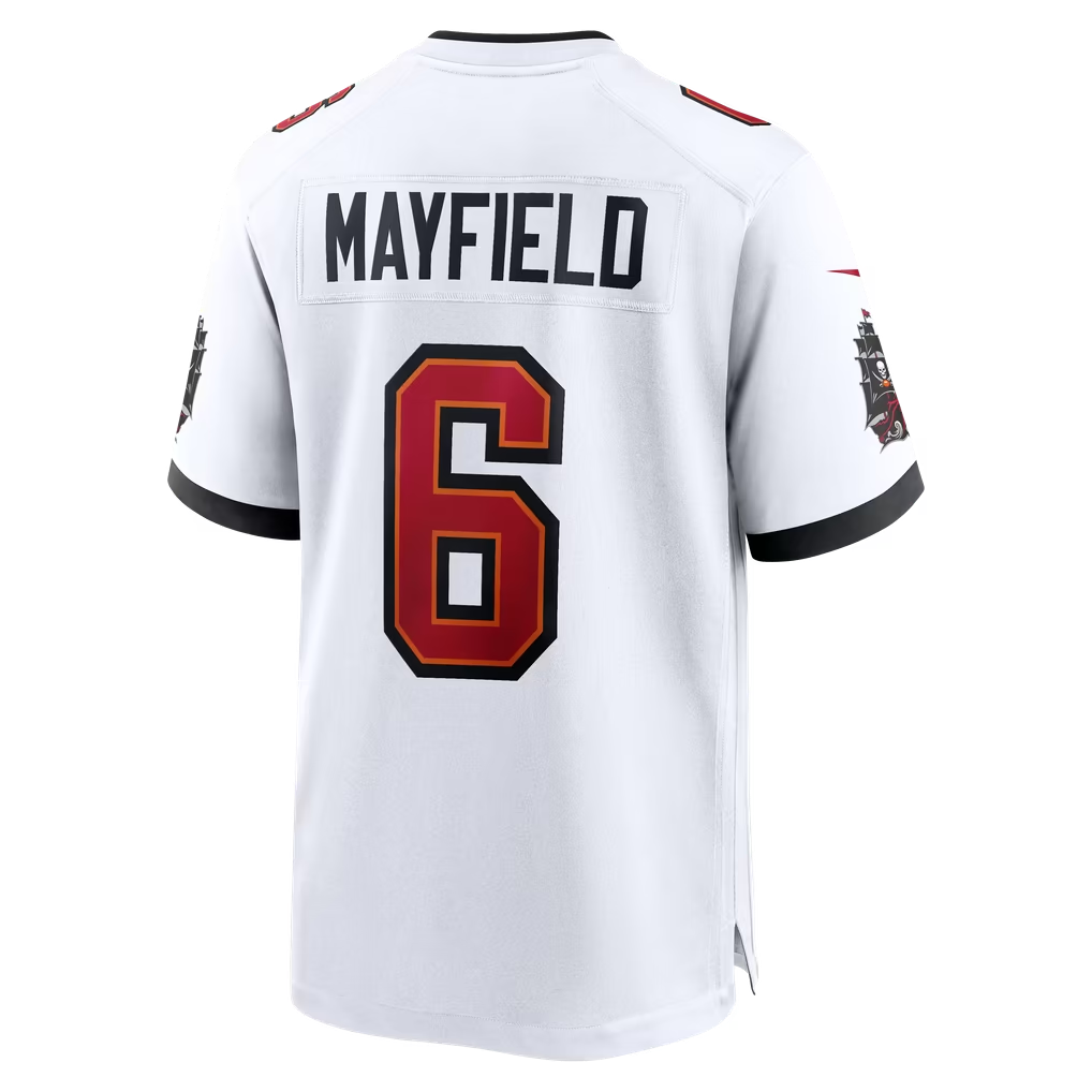 Baker Mayfield Tampa Bay Buccaneers NFL Game Jersey Road Nike White Red
