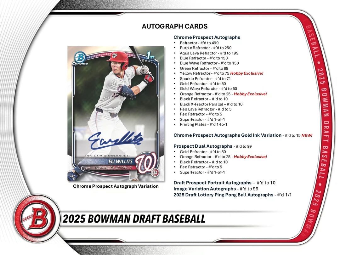 Topps 2025 Bowman Draft Baseball Hobby Box