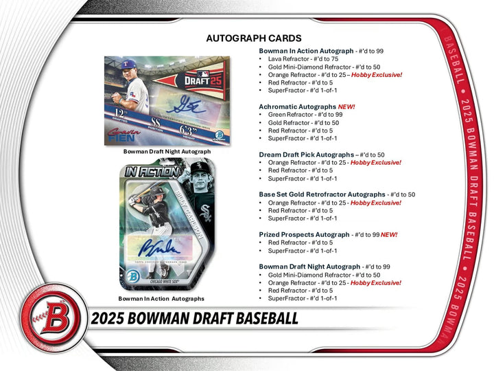 Topps 2025 Bowman Draft Baseball Hobby Box