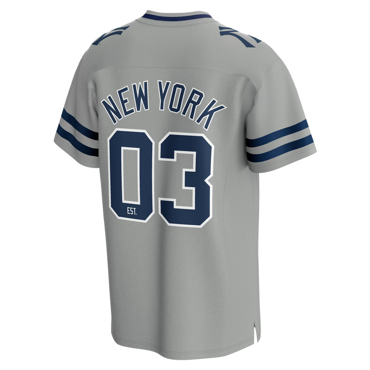 New York Yankees MLB Lifestyle Football Jersey Fanatics Grey