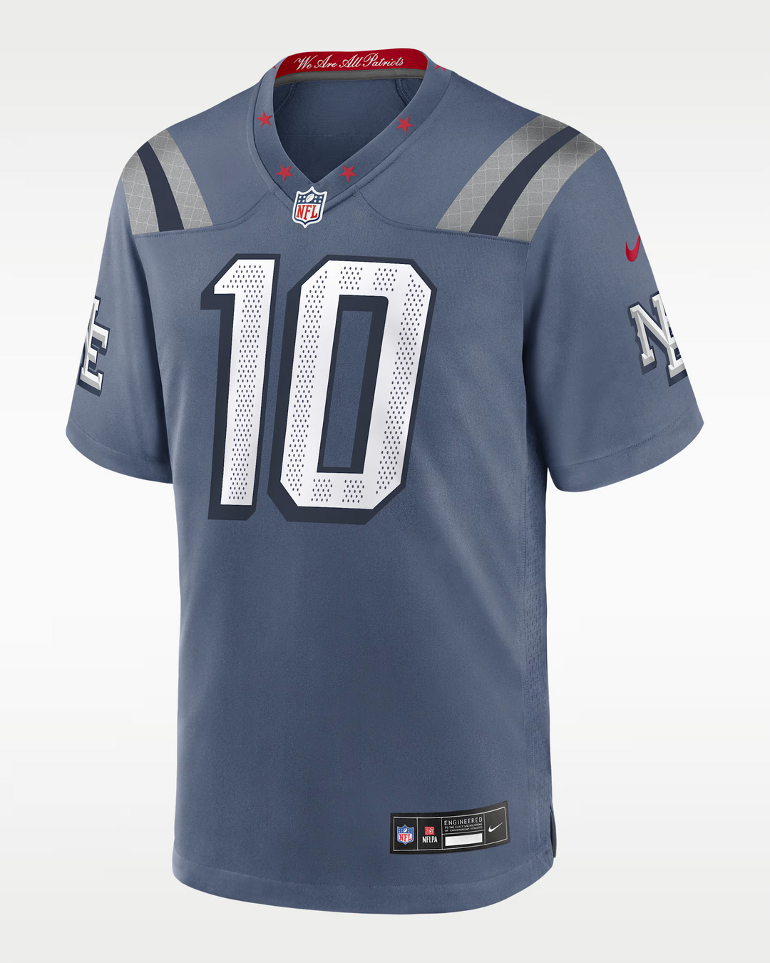 Drake Maye New England Patriots NFL Rivalries Game Jersey Nike Blue