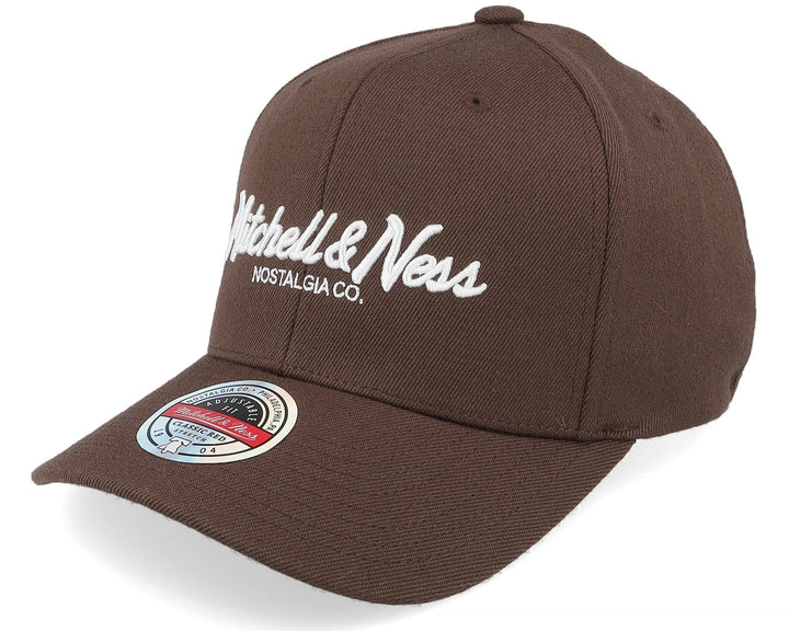 Branded Pinscript Classic Red Snapback Mitchell &amp; Ness Brown/White