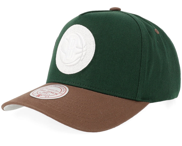 Brooklyn Nets NBA Outland Pro Pinch Snapback Mitchell &amp; Ness Green/Brown