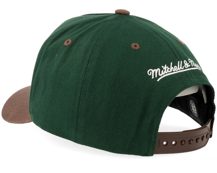Brooklyn Nets NBA Outland Pro Pinch Snapback Mitchell &amp; Ness Green/Brown