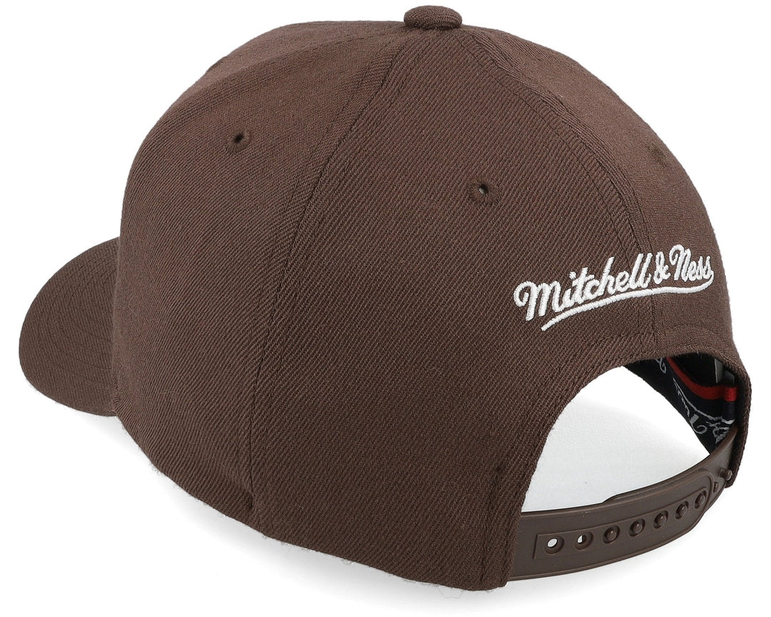 Branded Pinscript Classic Red Snapback Mitchell &amp; Ness Brown/White