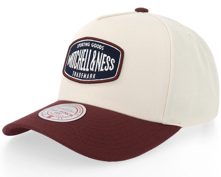 Branded Sporting Pro Pinch Snapback Mitchell &amp; Ness Cream/Burgundy