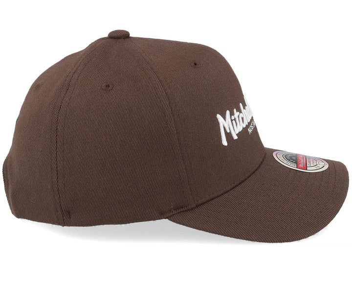 Branded Pinscript Classic Red Snapback Mitchell &amp; Ness Brown/White