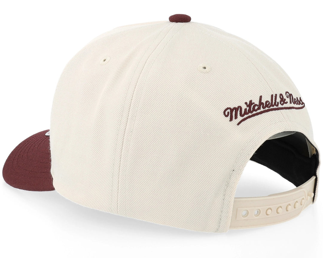 Branded Sporting Pro Pinch Snapback Mitchell &amp; Ness Cream/Burgundy