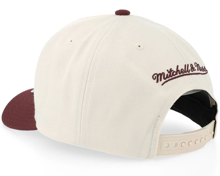 Branded Sporting Pro Pinch Snapback Mitchell &amp; Ness Cream/Burgundy