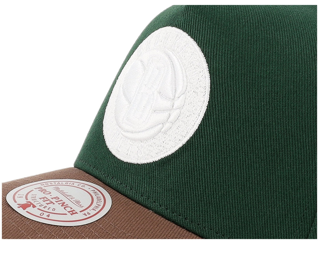 Brooklyn Nets NBA Outland Pro Pinch Snapback Mitchell &amp; Ness Green/Brown