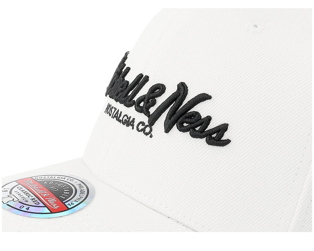 Branded Pinscript Classic Red Snapback Mitchell &amp; Ness White