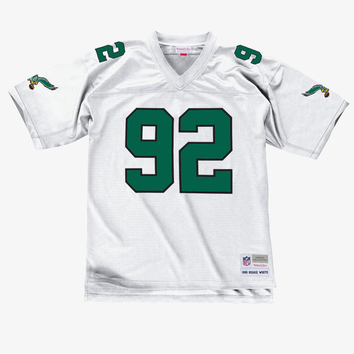 Reggie White Philadelphia Eagles 1990 NFL Legacy Jersey Mitchell &amp; Ness White/Green