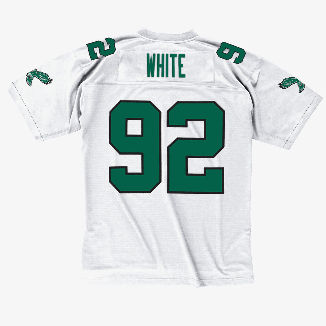 Reggie White Philadelphia Eagles 1990 NFL Legacy Jersey Mitchell &amp; Ness White/Green