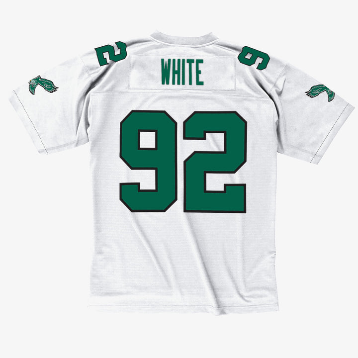 Reggie White Philadelphia Eagles 1990 NFL Legacy Jersey Mitchell &amp; Ness White/Green