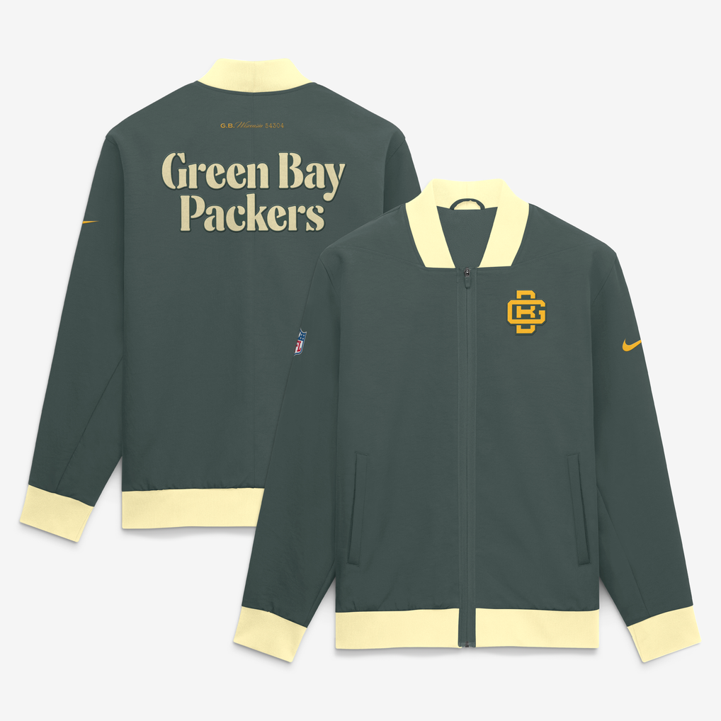 Green Bay Packers Rivalries NFL Bomber Jacket Nike Green