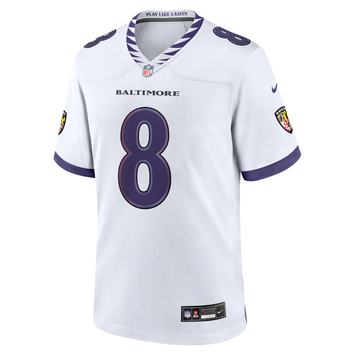 Lamar Jackson Baltimore Ravens 2026 Road NFL Game Jersey Nike