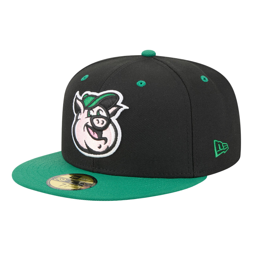 Kannapolis Cannon Ballers MLB Minor League Theme Nights 59FIFTY Fitted New Era Black/Green