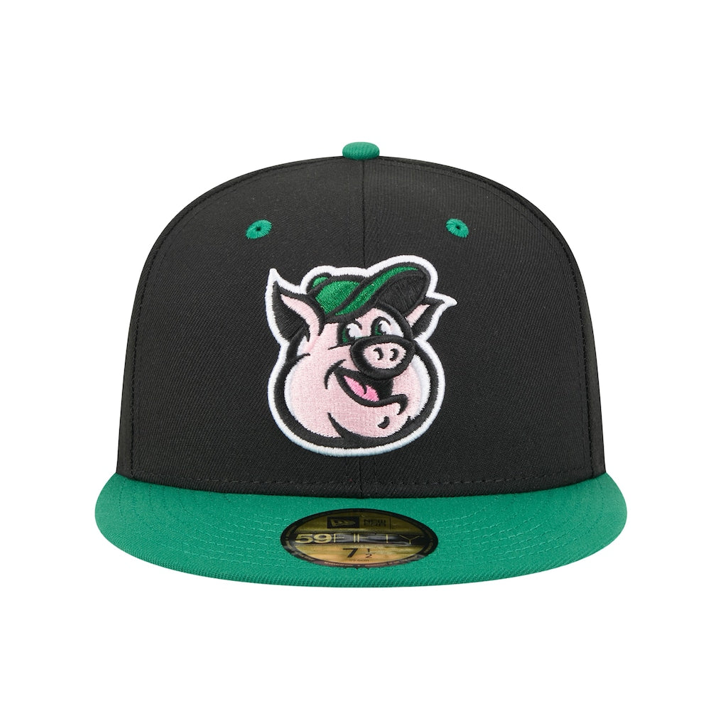 Kannapolis Cannon Ballers MLB Minor League Theme Nights 59FIFTY Fitted New Era Black/Green