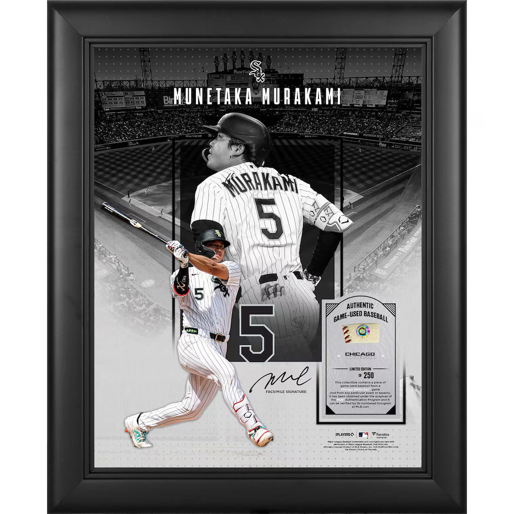 Munetaka Murakami Chicago White Sox Facsimile Signature Fanatics Authentic Framed 11" x 14" Showcase Collage with a Piece of Game-Used Baseball - Limited Edition of 250