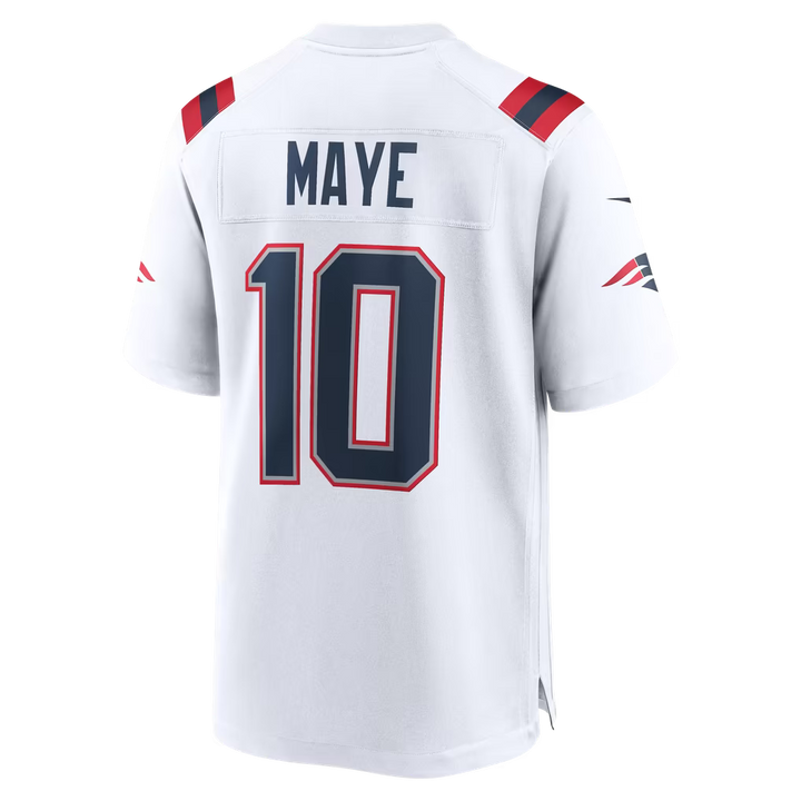 Drake Maye New England Patriots NFL Game Jersey Road Nike White