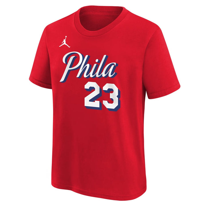 LeBron James  Philadelphia 76ers NBA Jordan Brand Statement Edition Name &amp; Number T-Shirt
