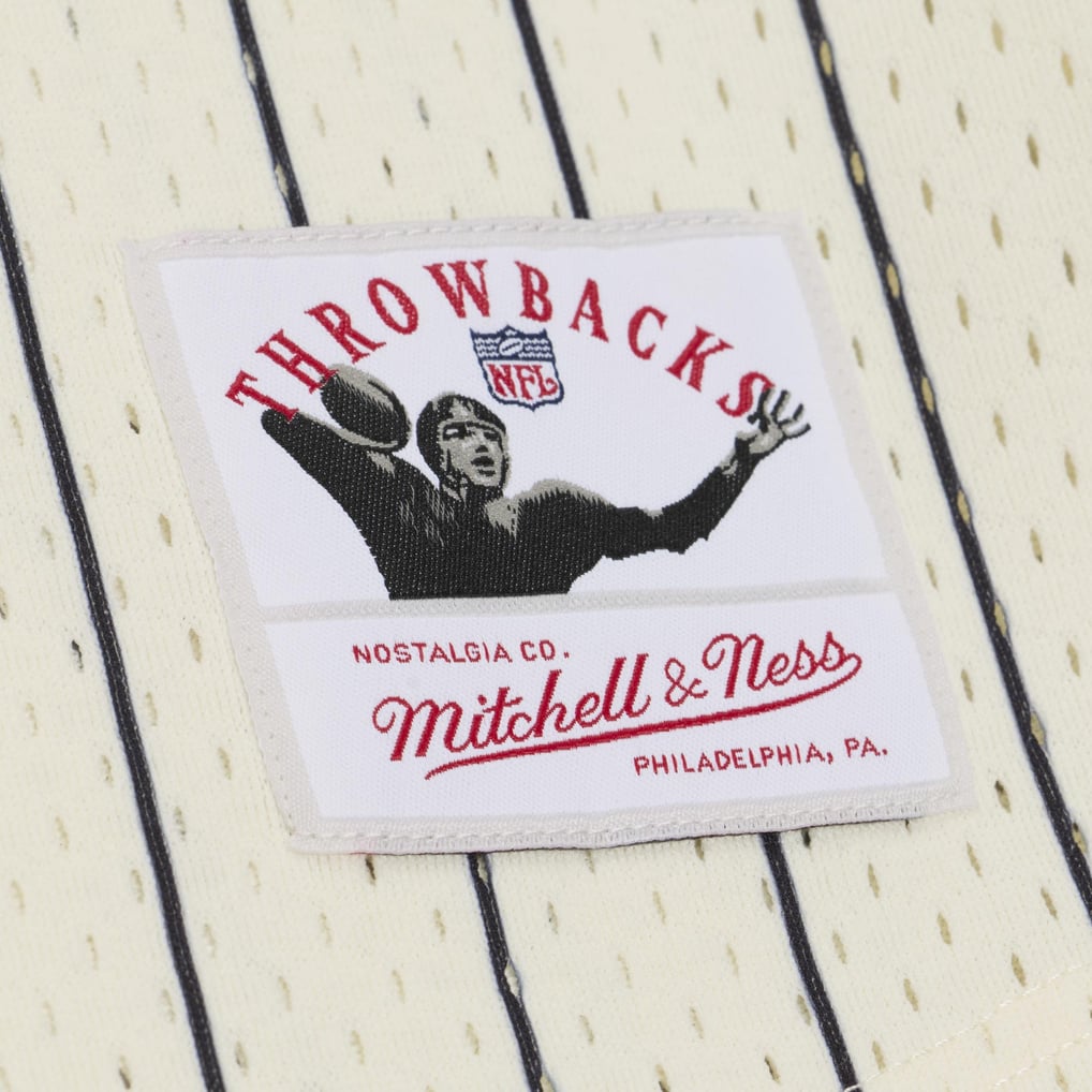 Ray Lewis Baltimore Ravens NFL Name &amp; Number Mesh Button-Up Jersey Mitchell &amp; Ness Cream
