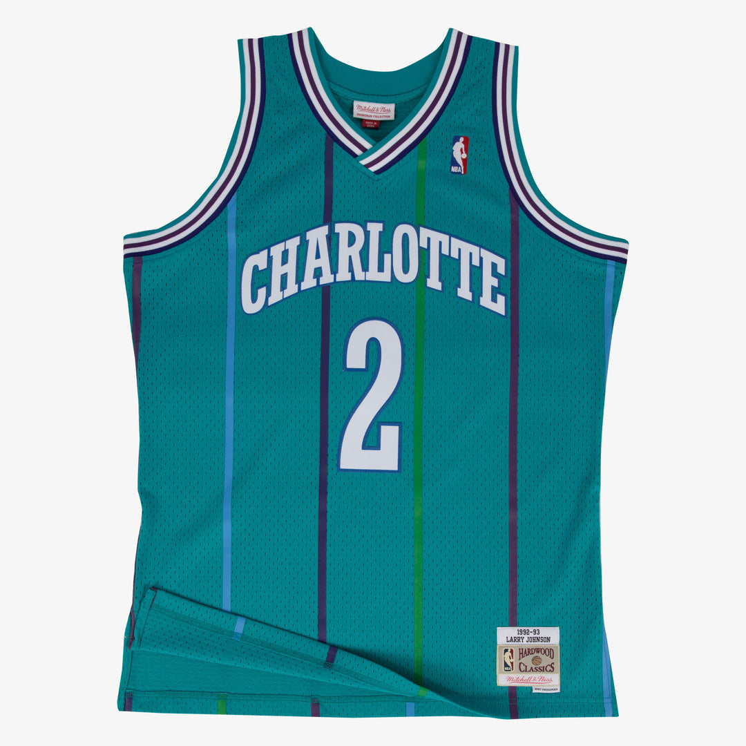 Larry Johnson Charlotte Hornets 1991-1992 Home NBA Swingman Jersey Mitchell &amp; Ness