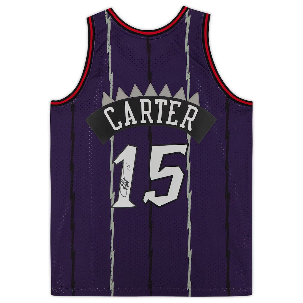 Vince Carter Toronto Raptors Fanatics Authentic Autographed Purple Mitchell &amp; Ness 1999 Hardwood Classic Swingman Jersey