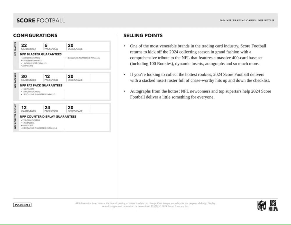 Panini - 2024 Score Football Retail Box – Bild 5