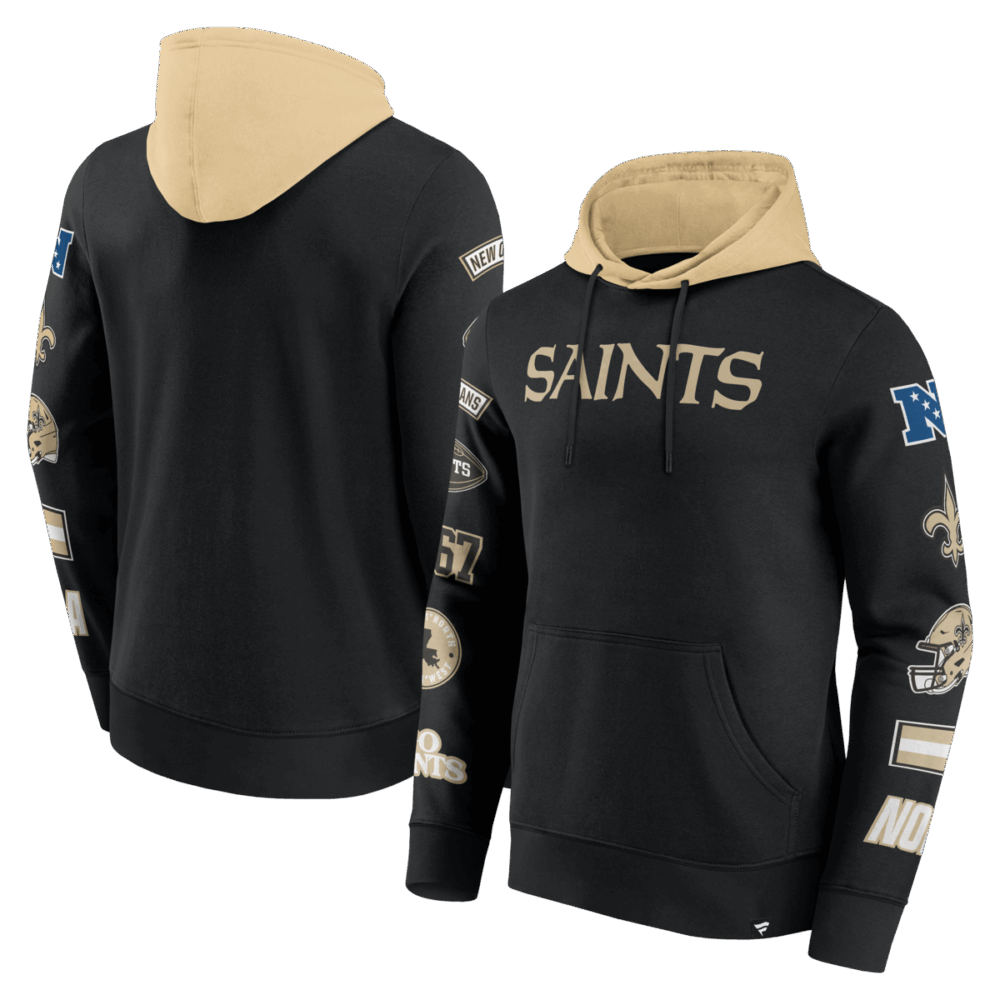 Fanatics - NFL - Colorblock Badge Fleece Hoodie - New Orleans Saints