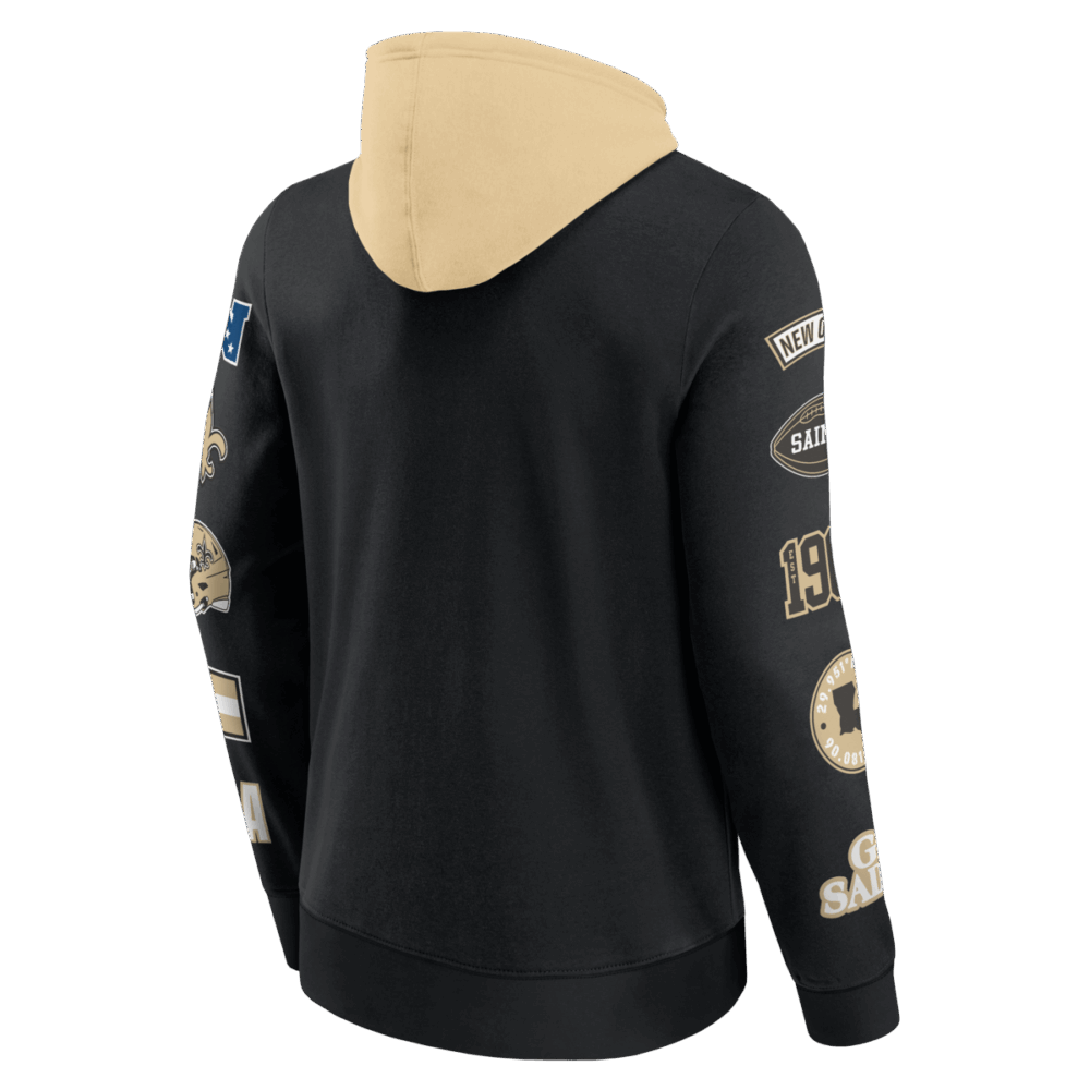 Fanatics - NFL - Colorblock Badge Fleece Hoodie - New Orleans Saints - Image 3