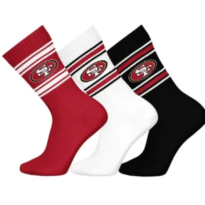 Barefoot - NFL Socks - NFL San Francisco 49ers - 3 Pairs Crew Socks