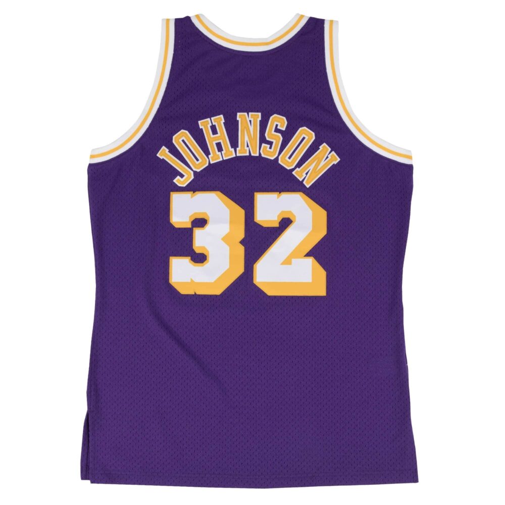 Earvin 'Magic' Johnson Los Angeles Lakers 1984-1985 NBA Swingman Jersey Purple Mitchell & Ness - Afbeelding 2