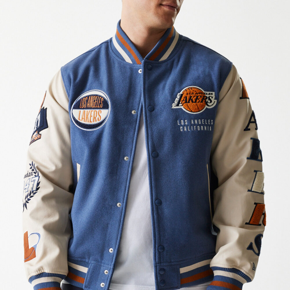 Los Angeles Lakers NBA Patch Varsity Jacket New Era – Bild 4