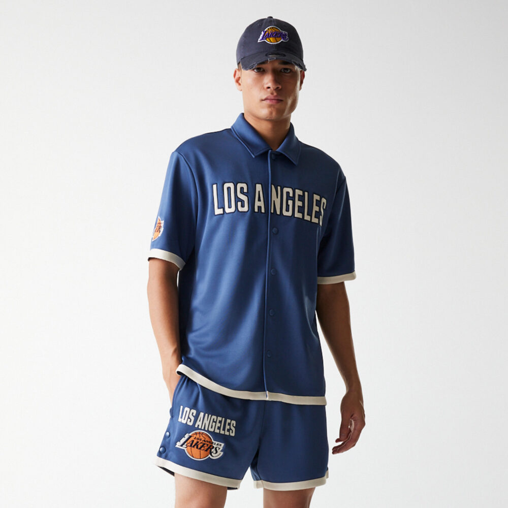 Los Angeles Lakers NBA Snap Button Shirt New Era - Image 7