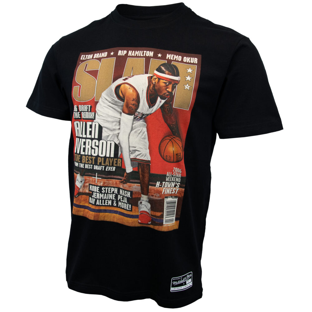 Allen Iverson Philadelphia 76ers NBA Slam Cover Tee Mitchell & Ness Black