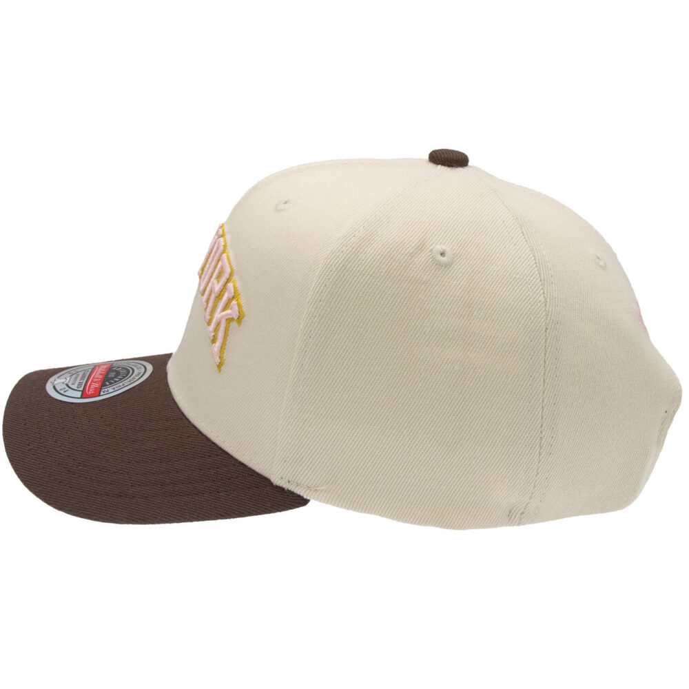 New York Knicks NBA Blush Sand Classic Red Snapback Mitchell & Ness Cream/Brown – Bild 2