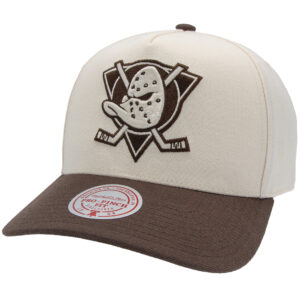 Anaheim Ducks NHL Fashion 2-Tone Pro Pinch Fit Snapback Mitchell & Ness Cream/Brown