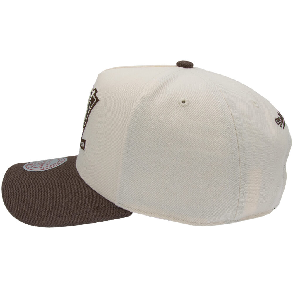 Anaheim Ducks NHL Fashion 2-Tone Pro Pinch Fit Snapback Mitchell & Ness Cream/Brown - Image 2