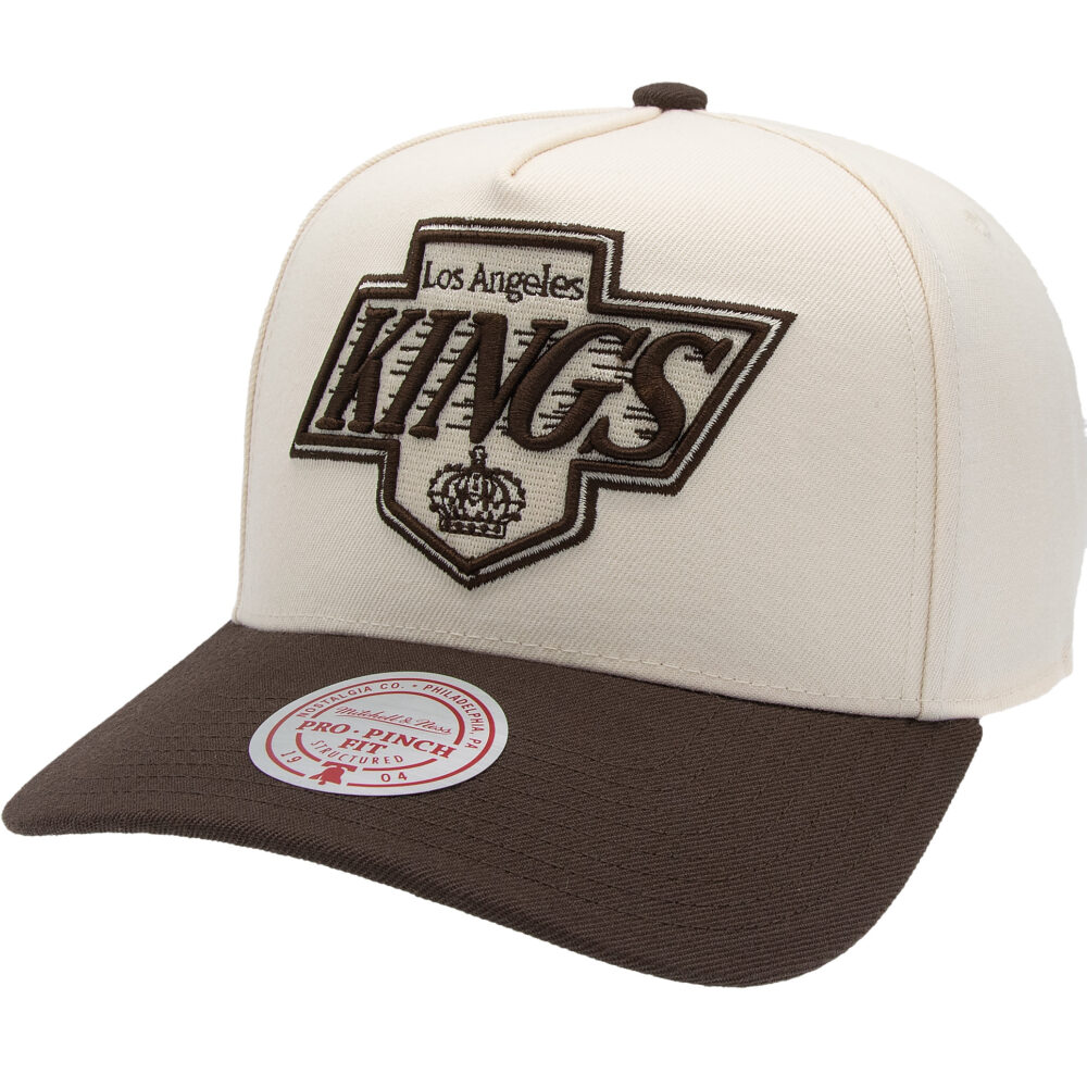 Los Angeles Kings NHL Fashion 2-Tone Pro Pinch Fit Snapback Mitchell & Ness Cream/Brown