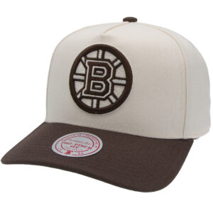 Boston Bruins NHL Fashion 2-Tone Pro Pinch Fit Snapback Mitchell & Ness Cream/Brown